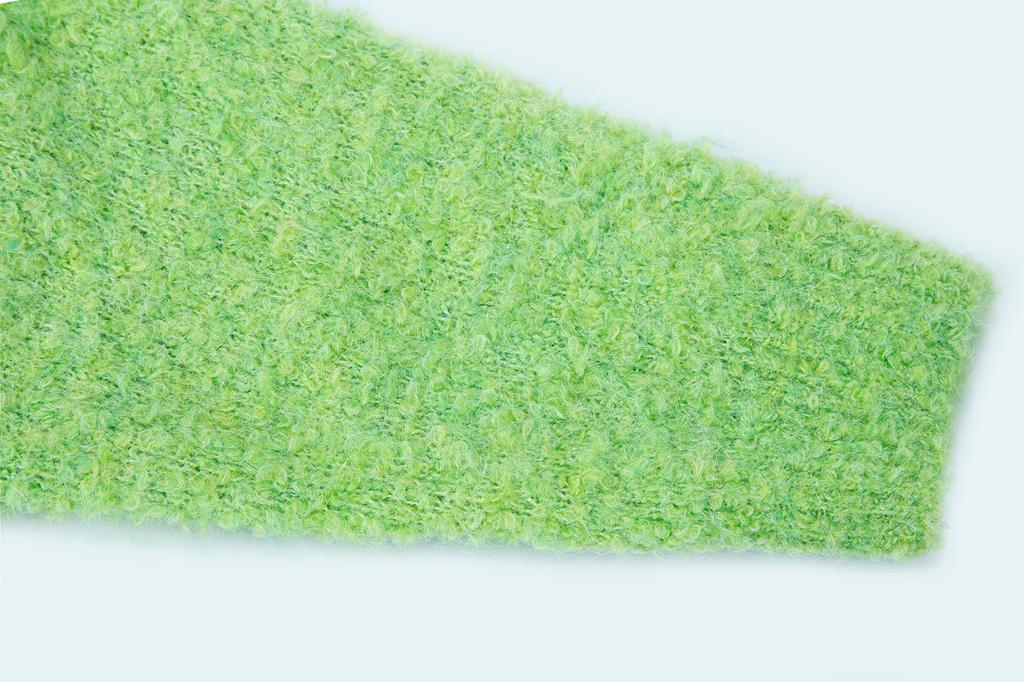 SALAD BAGUNI Wool Boucle V-Neck Pullover - Lime