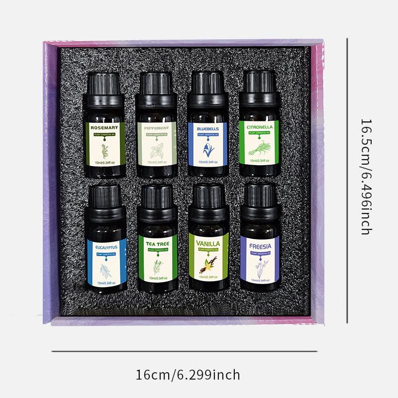 Cross-border Aromatherapy: 8-Piece Essential Oil Set with Sweet Orange & Lavender for Diffusers and Humidifiers