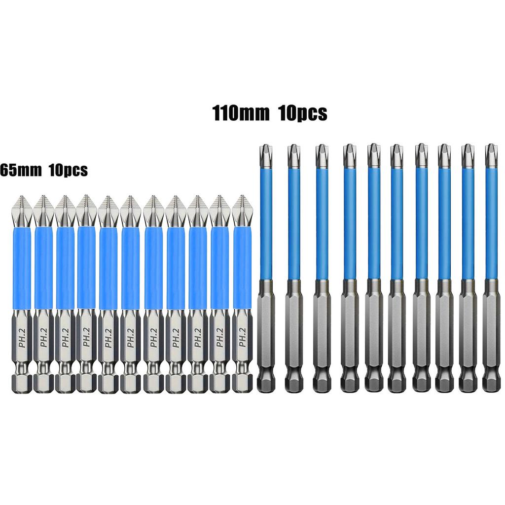 Set de biți magnetici pentru șurubelniță Set de biți pentru șurubelniță anti-alunecare Coadă hexagonală Oțel Phillips Șurubelnițe cu cap cruce Lungime mixtă