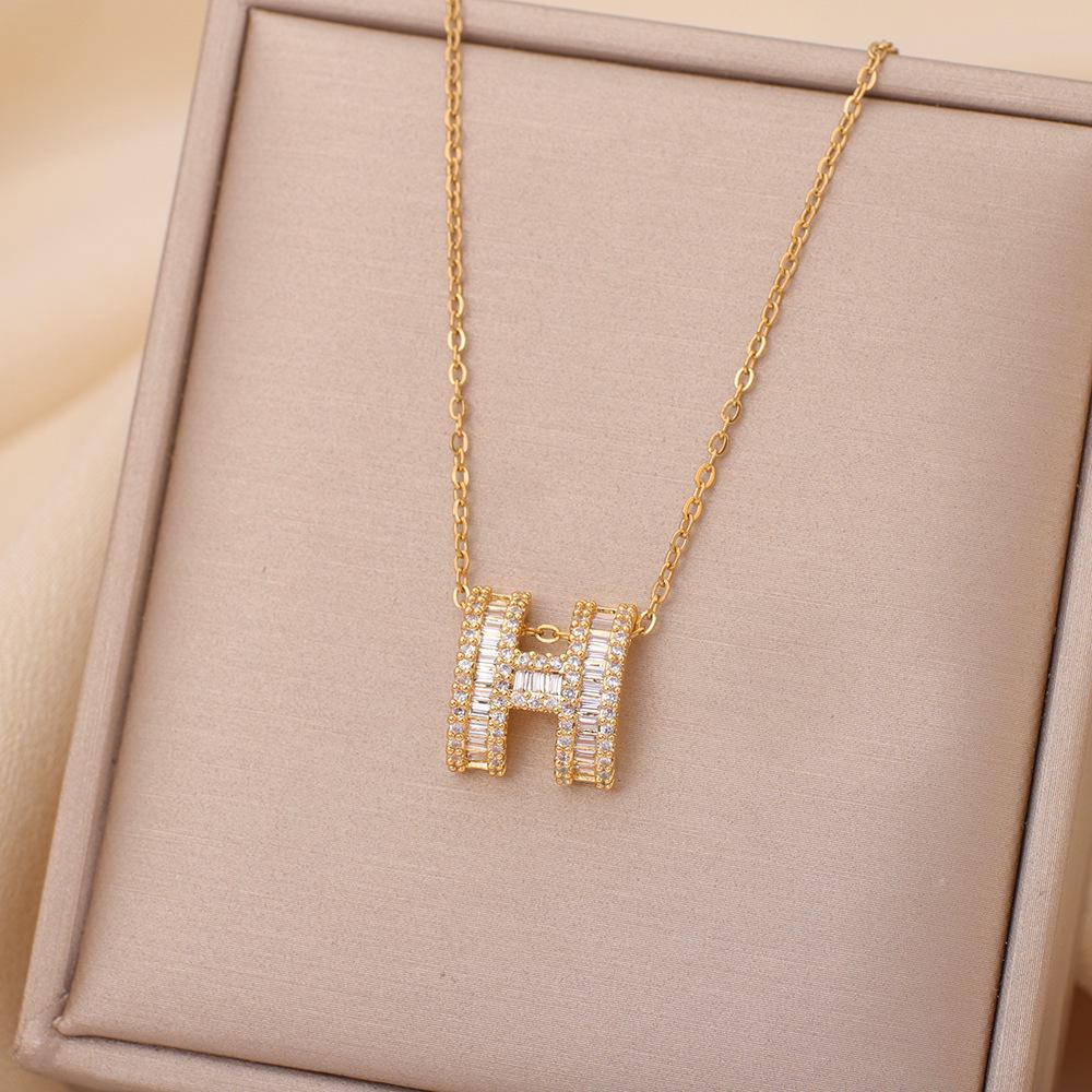 2025 Trendy Women's Titanium Steel Necklace - Non-fading, Light Luxury Collarbone Chain