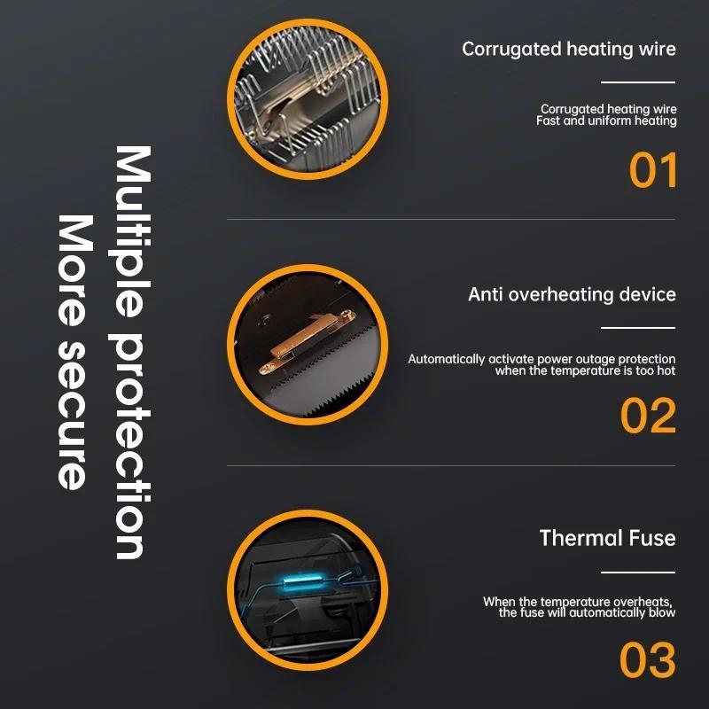 380W Home Dormitory Portable Mini Warm Fan Winter Low Consumption Mute Heating Stove Energy-saving Electric Heater