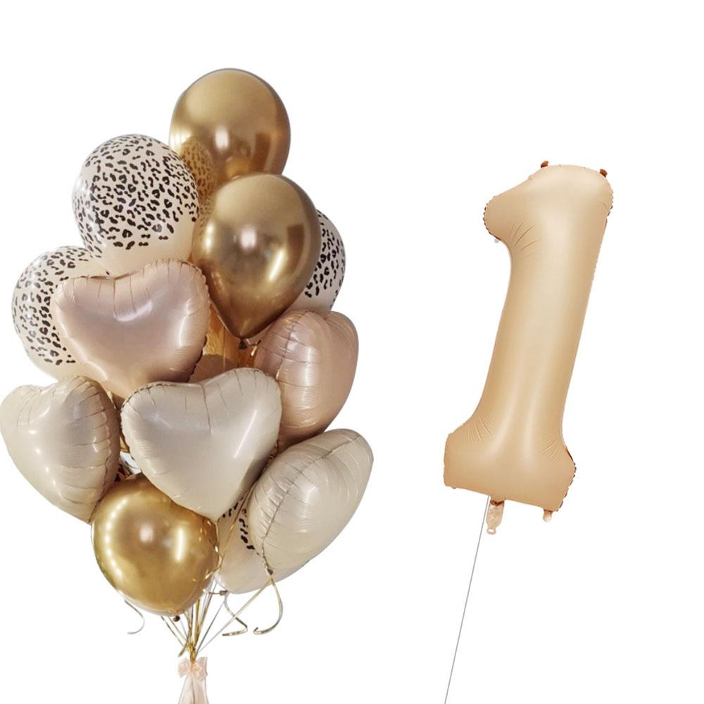 

Wind 40 Inch Caramel Cream Large Aluminum Film Digital Children Adult Birthday Party Decorative Balloon Caramel Digital Set 1