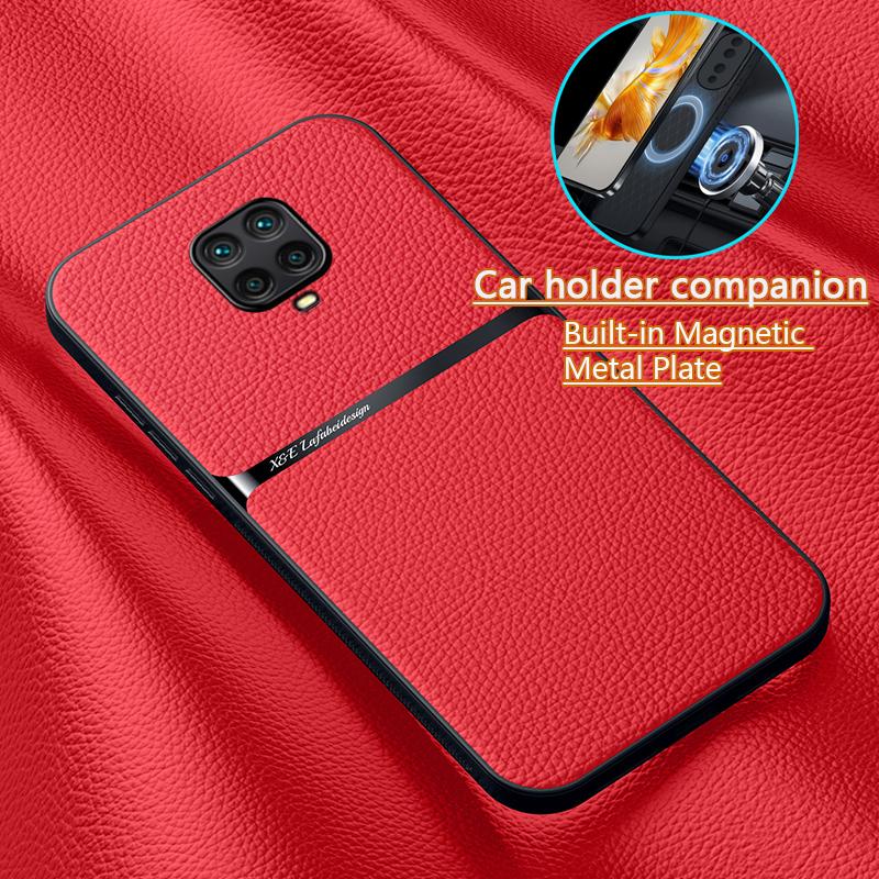 For Xiaomi Redmi Note 9 Pro Case Leather Magnetic Phone Case For Redmi Note 9S 9Pro Max Note9S Built-in Metal Plate Back Cover