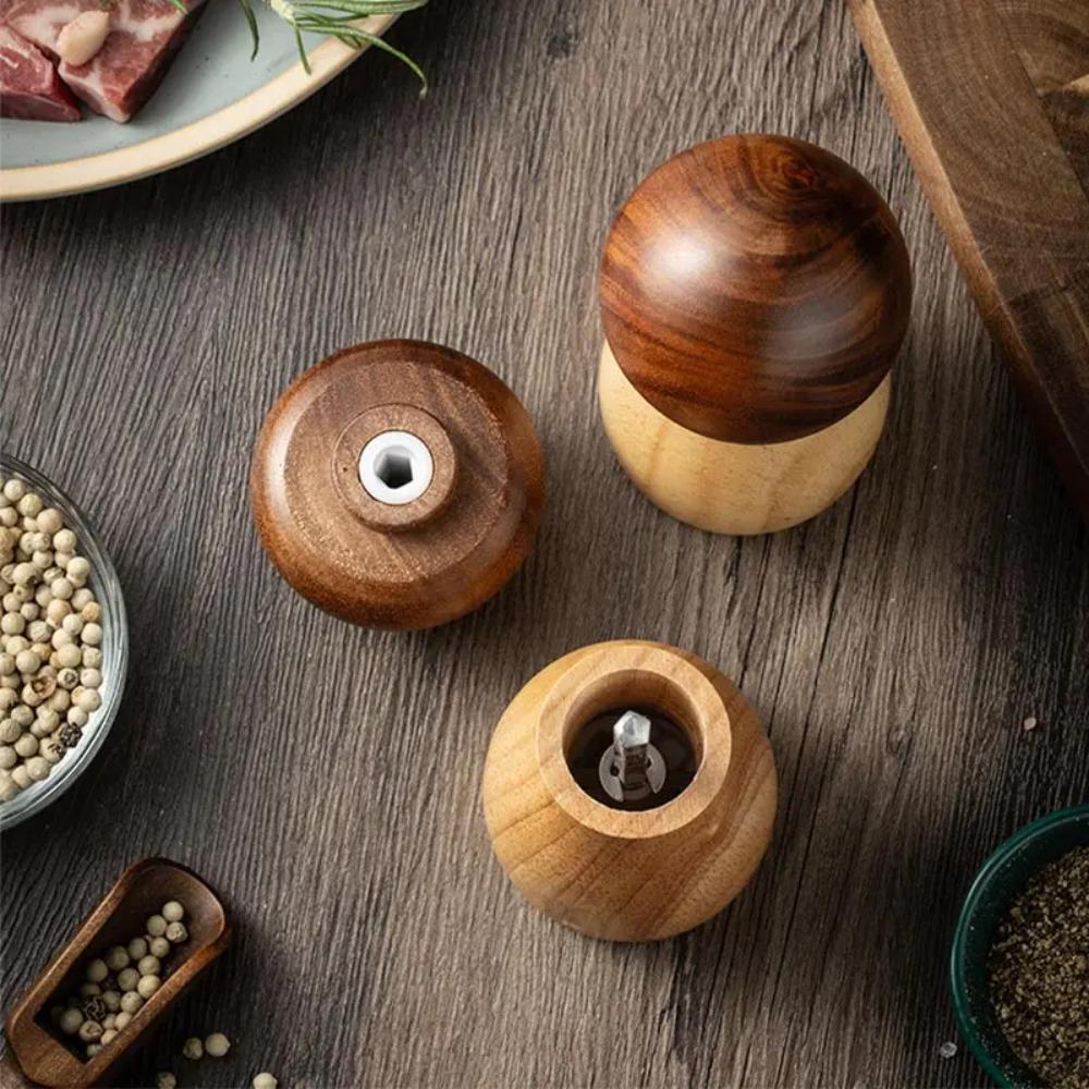 Wood Mushroom Pepper Grinder High Hardness Grinding Core Salt Grinding Bottle  Sea Salt
