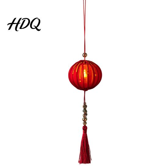 Decorative Hanging Lights Traditional Mini Chinese Lantern with LED Light Handheld Middle Warm Ambient Lighting Autumn Festival for Spring Festival,
