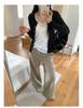 Korean Style Grey Round Neck Knit Cardigan for Women - Autumn/Winter Slimming Long Sleeve Top