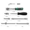 Socket Wrench Set with Hex Socket and Sleeve Ratchet Perfect for Car and Motorcycle Includes Storage Case 46-Piece Double-Sided 6.35mm (1/4") Drive,