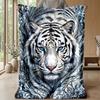 White Tiger Fantasy 3 Theme blanket Lightweight Warm Flannel Blanket Decorative Throw Blanket for Home Decoration