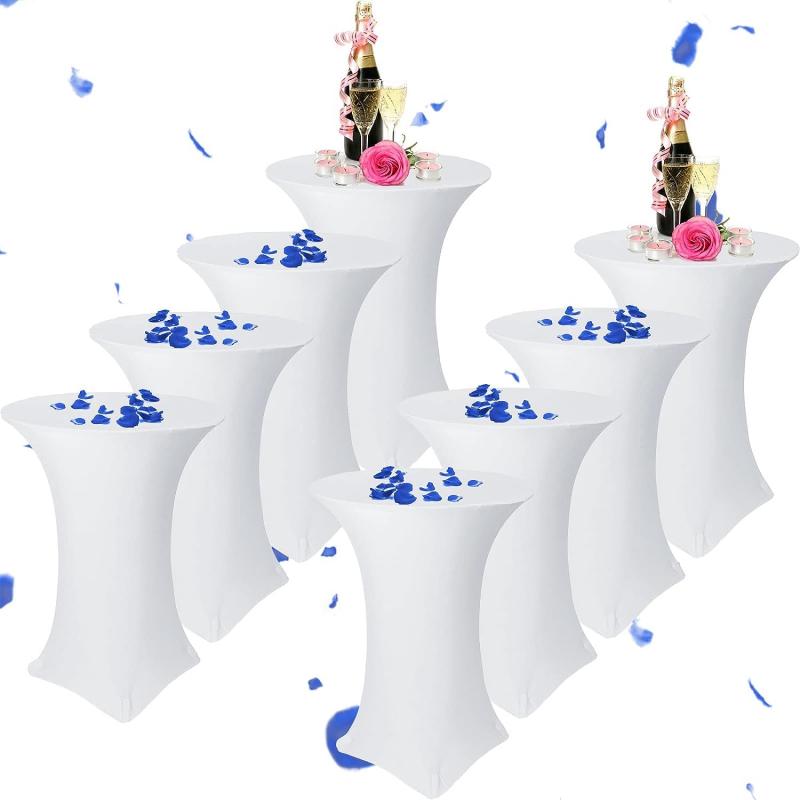 Höhe Stretch Runde Tischdecke Cocktailtischhülle Spandex Tischdecke Bar Hotel Party Hochzeit Elastische Tischdecke Deko