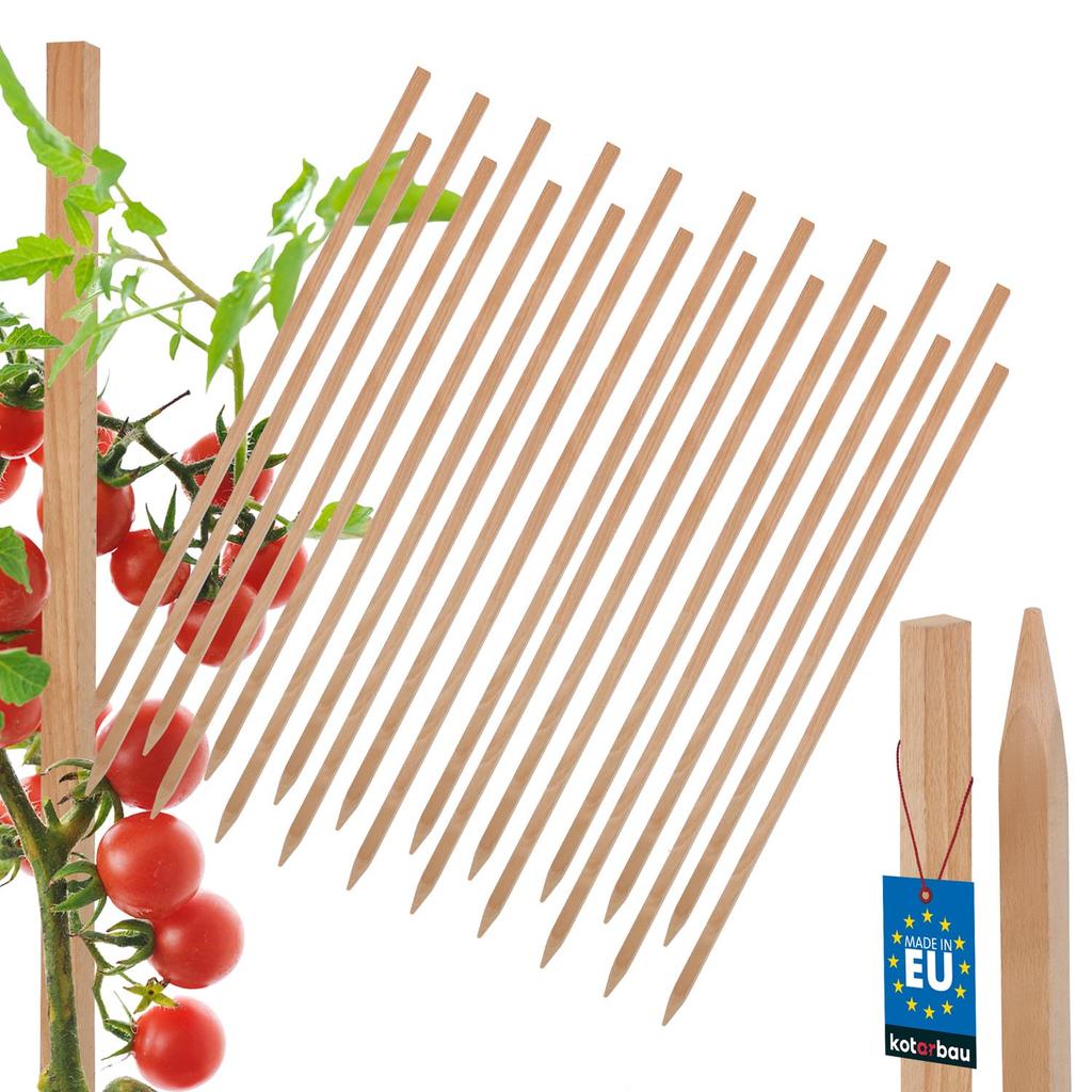 Kotarbau® Wooden Tomato Vegetable Garden Stakes Support For Shrub Trees 50 Cm Set Of 20