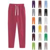 Calça de Moletom Lisa Feminina com Cintura Elástica e Cordão