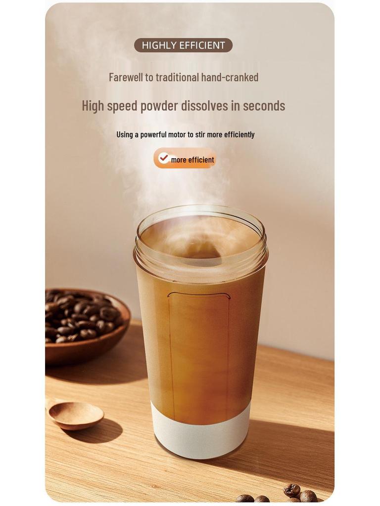 One-Button Electric Stirring Cup: Food-Grade, Automatic Shaker for Coffee, Milk, and Fitness Drinks