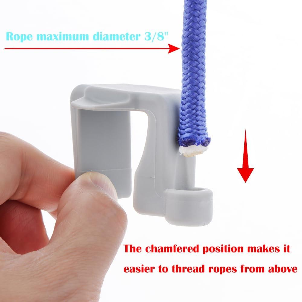 Boat Bumper Clips, Boat Fender Clips For Docking, Boat Square Rail Fender Hangers, 4 Pcs, Nylon UV Resistant Marine Grade