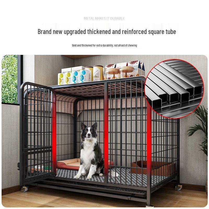 Indoor Dog Cage with Toilet for Medium to Large Breeds - Border Collie, Golden Retriever, Bichon