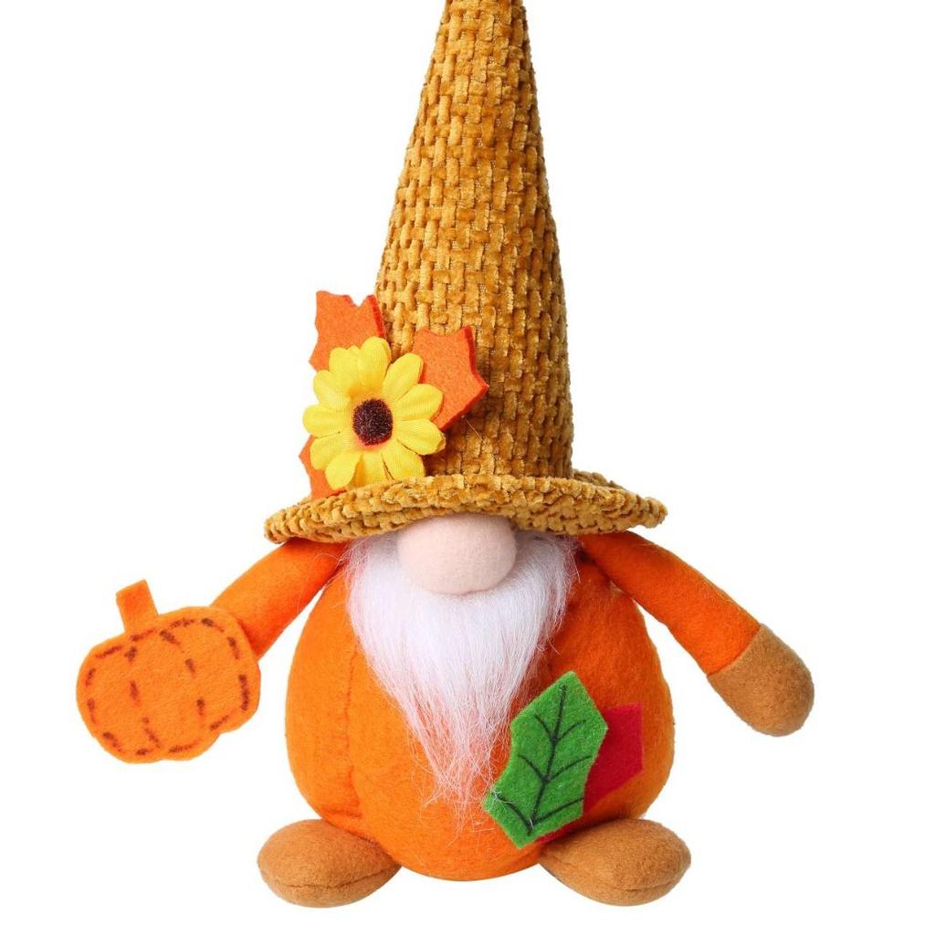 Festival Harvest Decoration Pumpkin Maple Leaf Faceless Old Man Doll Ornament Soft Toy For Autumn Themed Decorations
