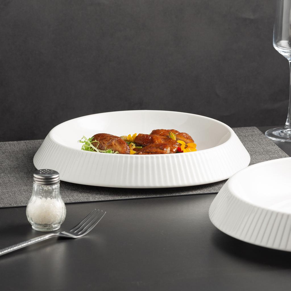 Premium White Porcelain Dinner Plate Large Seafood Plate Hotel Tableware Cold Dish Plate Home Salad Plate Ins Pasta Plate