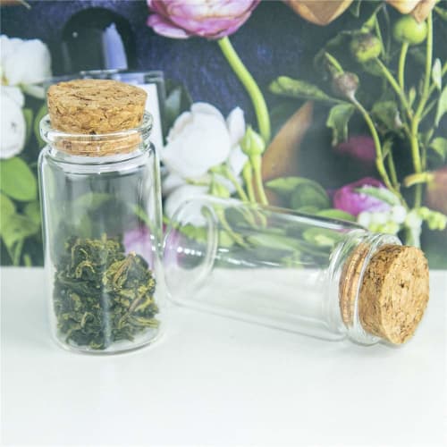 50ml clear glass bottles with cork stoppers, size 37 x 70mm, suitable for sauce tanks, pendant bottles, decorative bottles - 4 pieces