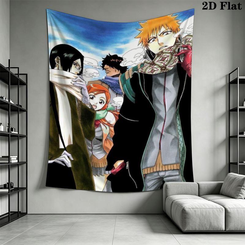 Bleach Wall Tapestry Aesthetic Wall Hanging Printed Fabric Blanket Decorative Tapestries for Bedroom Living Room Home Decor