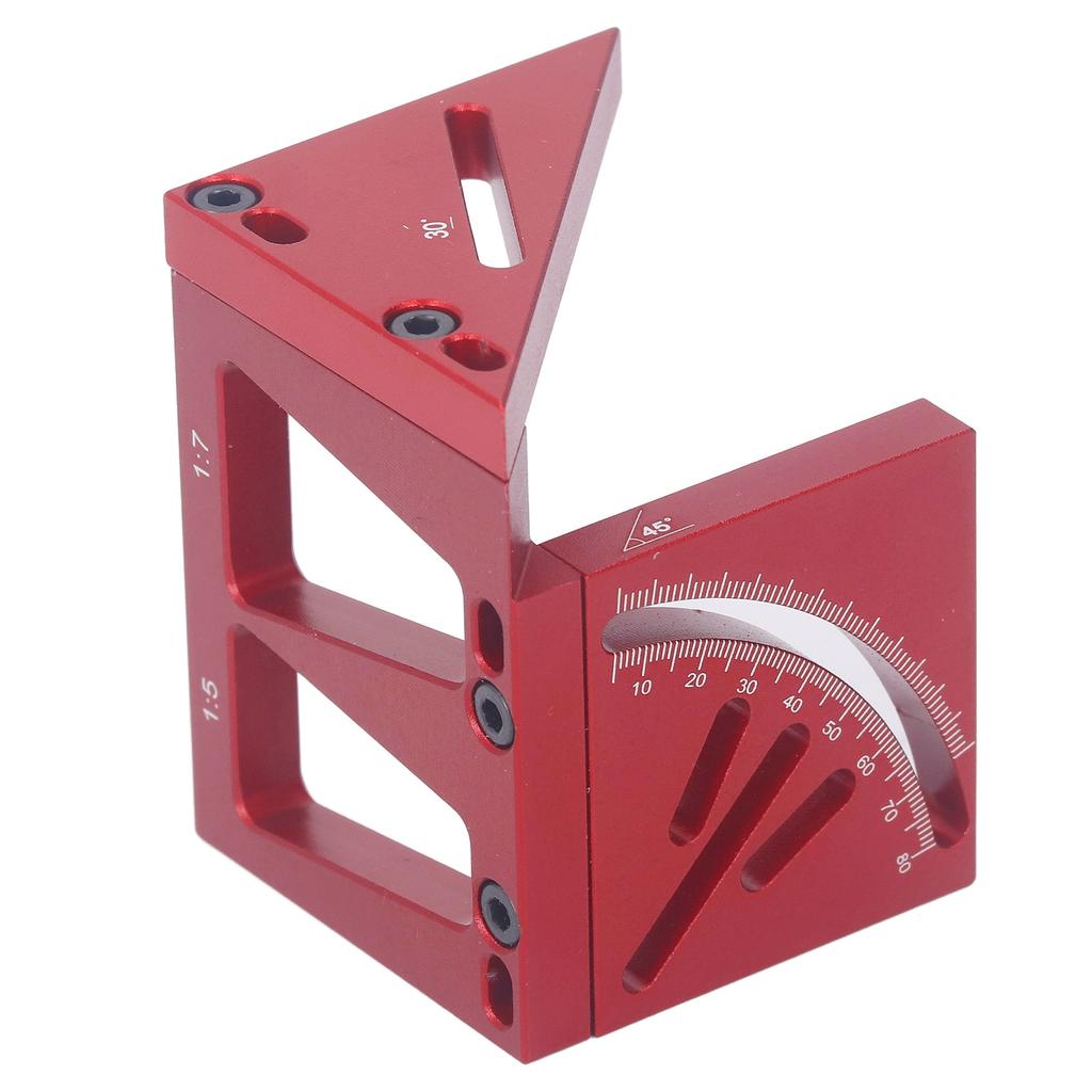 Multi Angle 3D Protractor 45 Degree Marking Ruler Essential Woodworking Line Marker Square Tool for