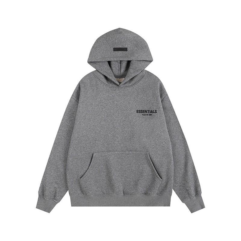 Mens Hooded Oversized Cotton Sweatshirt With Flocked Letter Print Warm Lined Casual Pullover