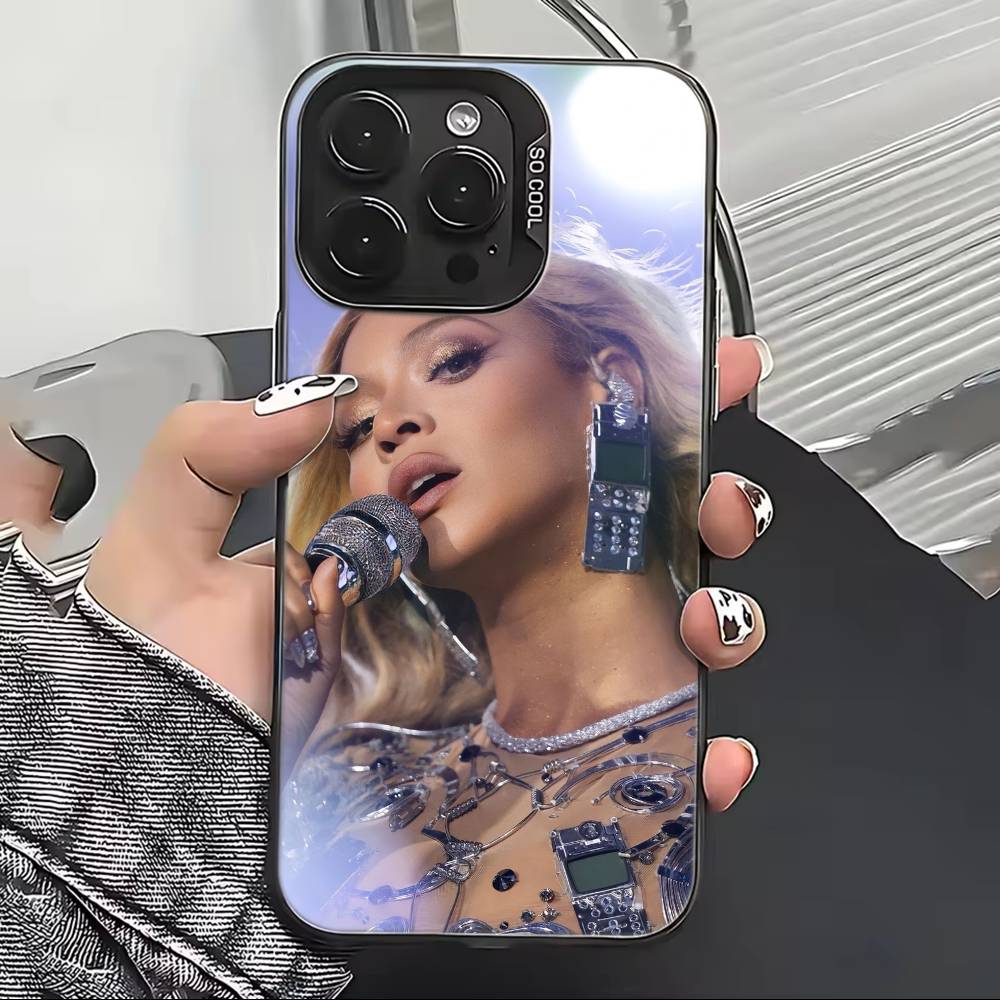 Singer B-Beyonce Phone Case For iPhone 17,16,15,14,13,12,11 Plus,Pro Max,XS,Colored Silver Plated Inside Cover
