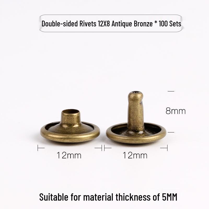 4-12mm DIY Metal Double-Sided Cap Rivet - Decorative Shoe Repair Accessory