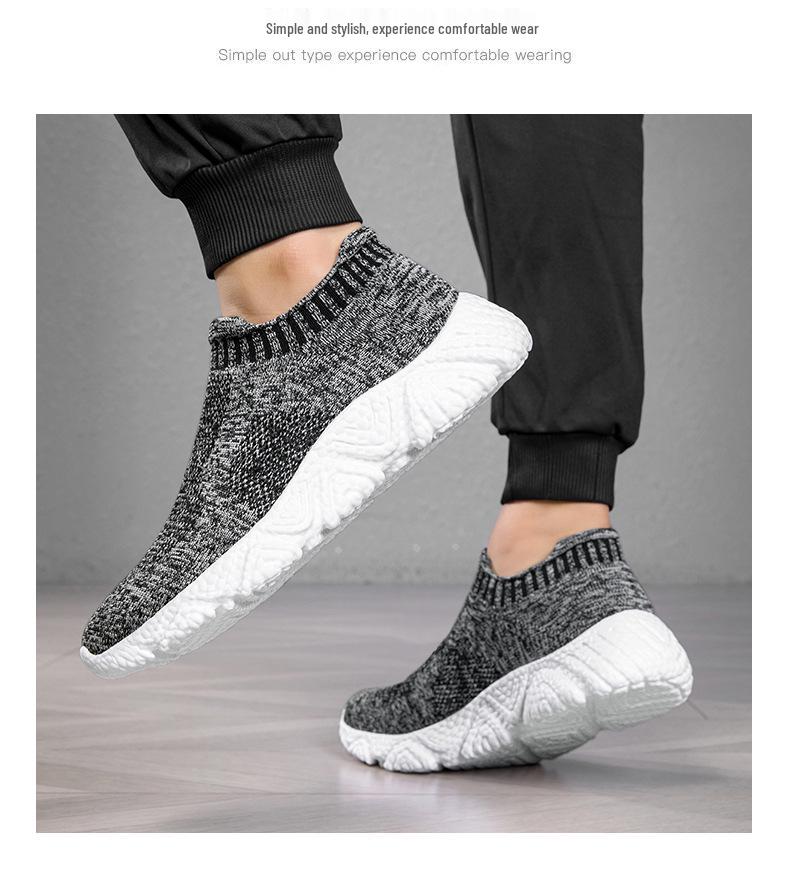 Men's Trendy Breathable Fly-Knit Running Shoes: Lightweight, Fashionable, All-Season Casual Footwear.
