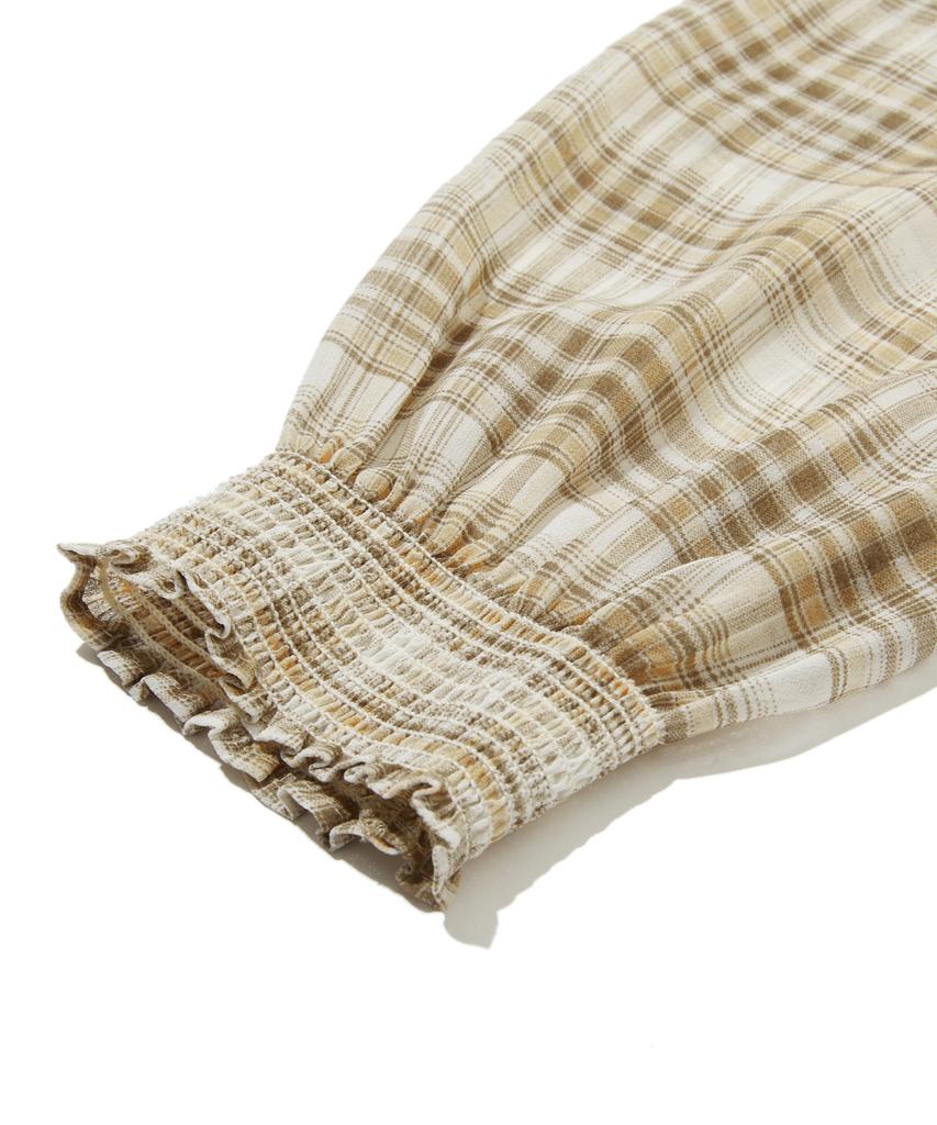 Penfield Chiffon Check Straight Dress Yellow_Fs1Ws01F