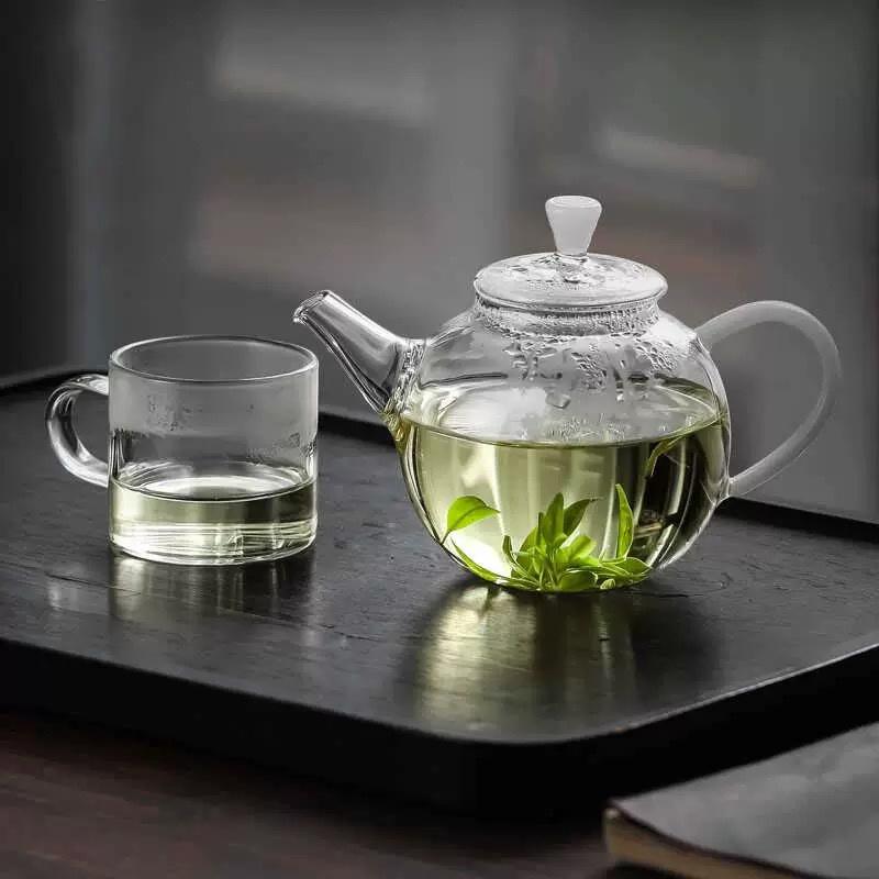 One Person Heat Resistant Glass Teapot 230ml Flower Puer Tea Maker Chinese Kung Fu Tea Pots With Filter Hole Teaware