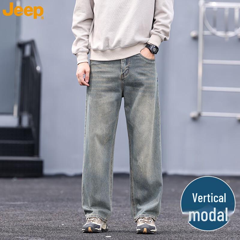 JEEP Men s Loose Straight Fit Denim Jeans 31