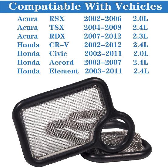 917-176 for Honda Accord 2.4 VVT VTEC Solenoid Gasket Filter Spool Valve Filter CRV Element Civic Si Accord Crosstour Acura R/TSX RDX 2002 2003 2004