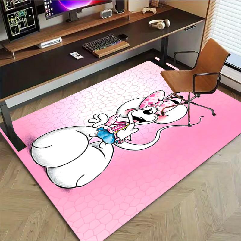 Pink Mouse Bow Carpet For Playroom Bedroom Living Room Sofa Home Decorkids Game Area Rug Nonslip Floor Mat