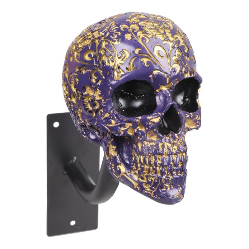 

Helmets Display Rack Skull Shape Helmets Stand Halloween Indoor Decoration Display Rack Motorbike Helmets Holder Stand