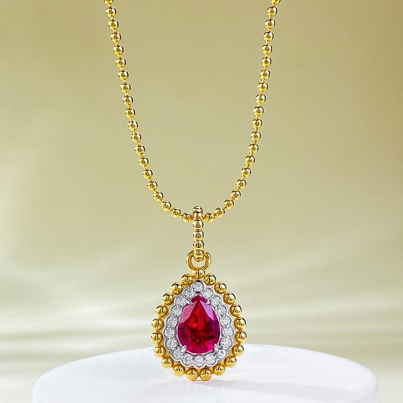 New S925 Silver Bohemian Feng Shui Drop Pendant Necklace, Niche, Exquisite, Fashionable, High-quality Wedding Jewelry