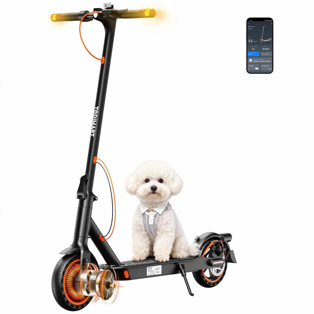 TODIMART T3 Electric Scooter Adults and Teens, 350W Foldable E-Scooter 36V 7.8Ah, 30-35km Range, 8.5'' Run-Flat Tires, Smart App, Dual Braking System