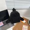 Corduroy Mini Backpack Multiple Pockets School Bag Classic Solid Color Shoulder Bag S/M/L Soft Unisex Female Commuter Travel Bag