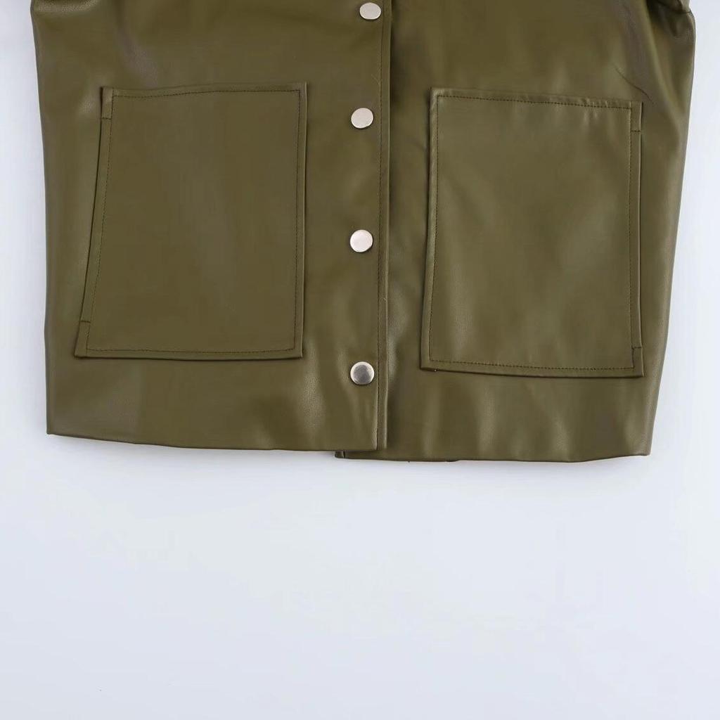 New Autumn Models, Women's Clothing, Stylish Design, Versatile Imitation Leather Bomber Jacket