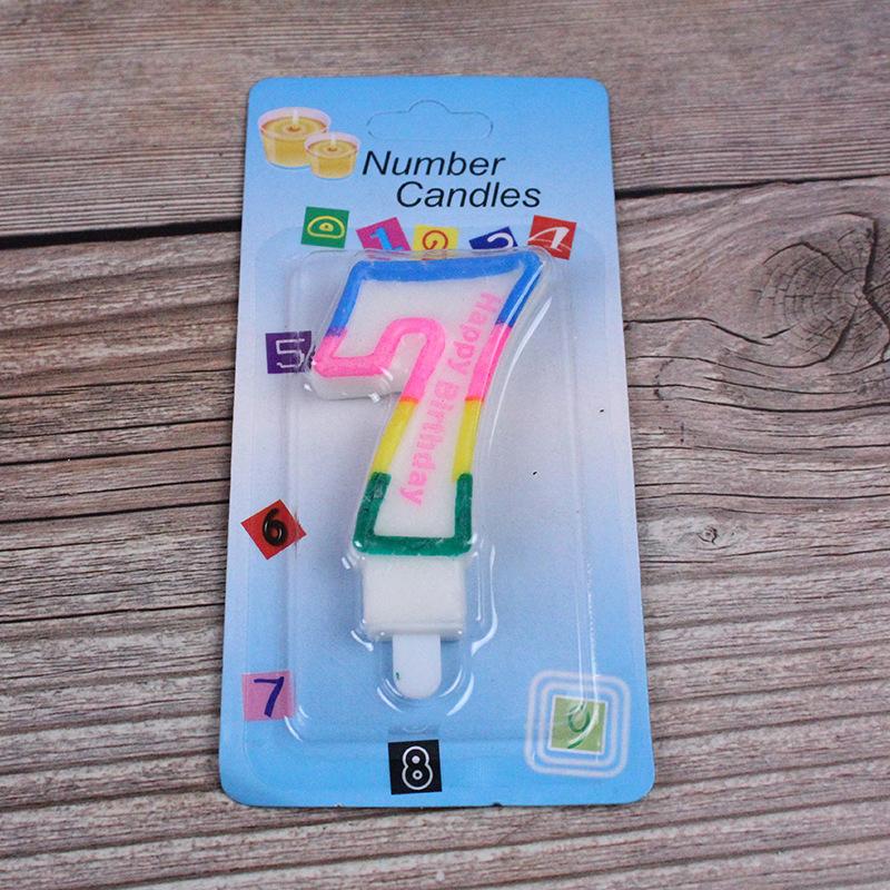 Large Number Candle 0-9 Children's 100th Birthday Candle Creative Cake Candle Colorful Candle