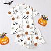 Women's Halloween Pajama Set with Short Sleeve Button Down Shirt and Shorts