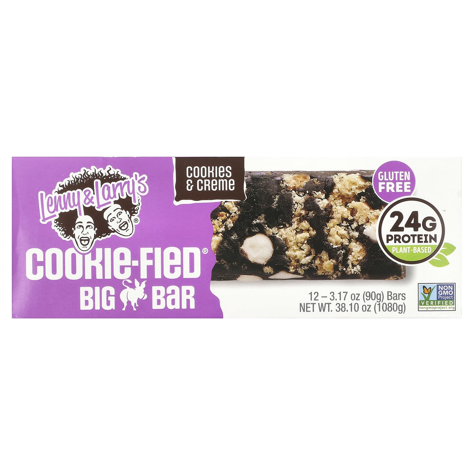 

Lenny & Larry S, Cookie-Fied® Big Bar, Cookies & Cream, 12 Bars, 90G (3.17Oz) Each
