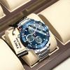 Men Digital Watches Analog Quartz Watches Waterproof Stainless Steel Multi-function Chronograph Watch for Men