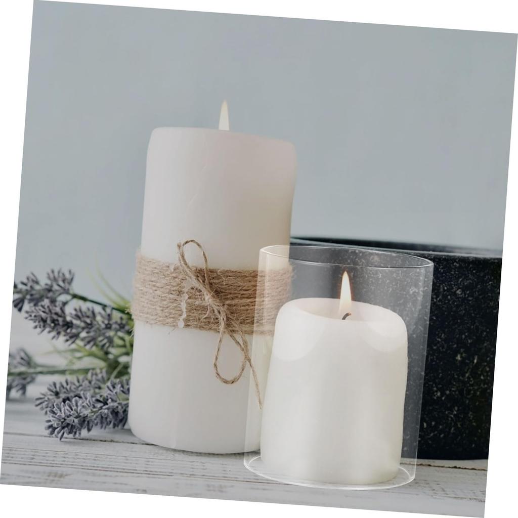 Toyvian Glass Candle Holder Cover, Single Candle Holder, Candle Lampshade Protector, Transparent Candle