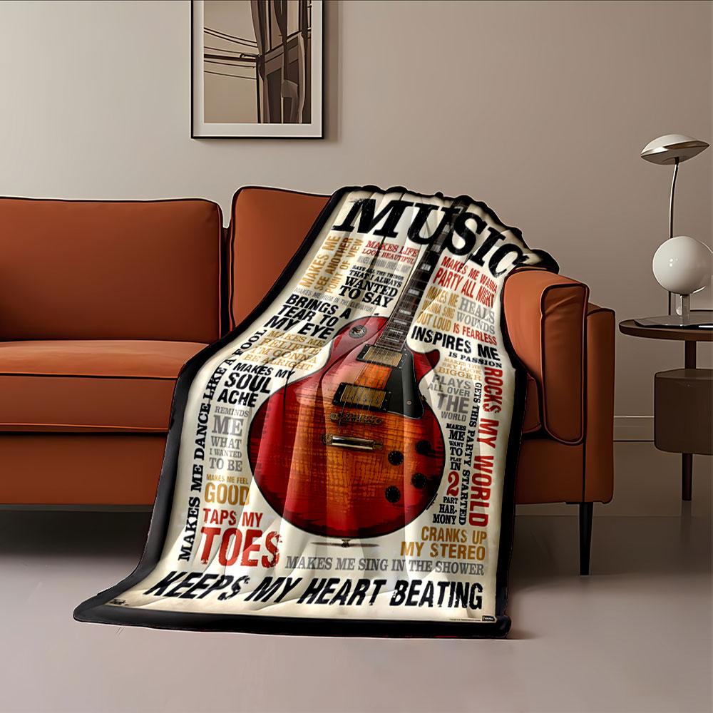 Guitar and Music Quotes Blanket for all seasons blanket lunch break throw gift