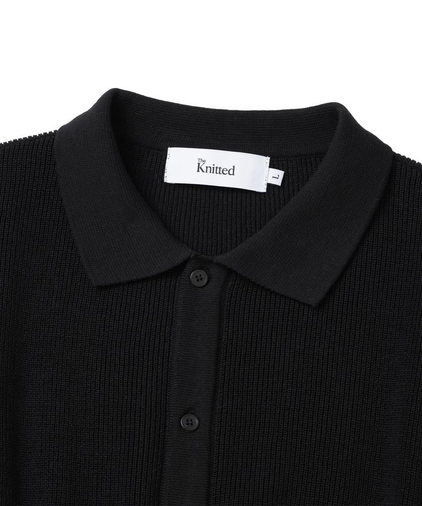 KNITTED Coolever Pk Crop Short Sleeve Cardigan Black