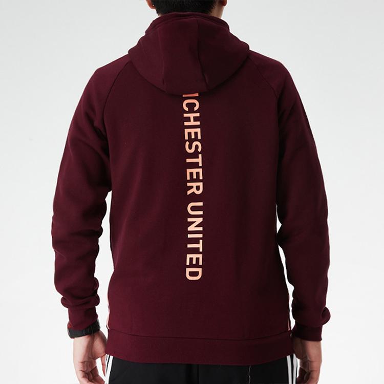 Adidas Manchester United Fotbalová Sportovní Mikina s Dlouhým Rukávem Pánská Top Bordó GK9432