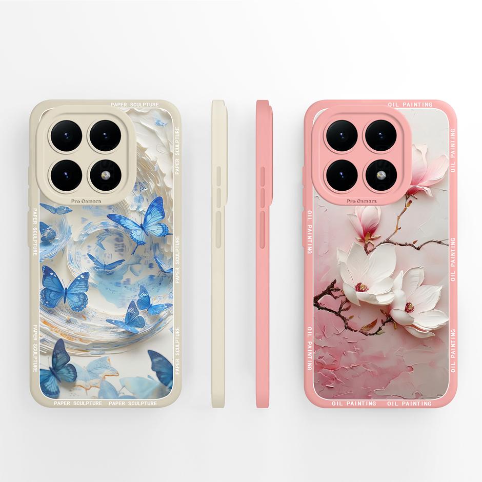 For Xiaomi15T 15TPro 15 15Pro Cases Fashion Flower Advanced Sense Fall Prevention Bumper For Xiaomi 15T Pro 15 Pro Back Cover