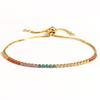 18K Gold Plated Rainbow CZ Tennis Bracelet – Luxury Colorful Gemstone Jewelry, Sparkle Gift for Women