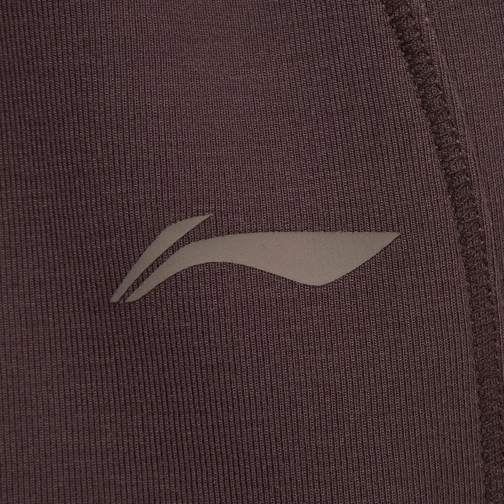 Li Ning Fitness Series Straight Leg Simple Solid Color Mid Rise Knitted Sports Pants Women Bottoms Chaos-Brown AKLV970-6