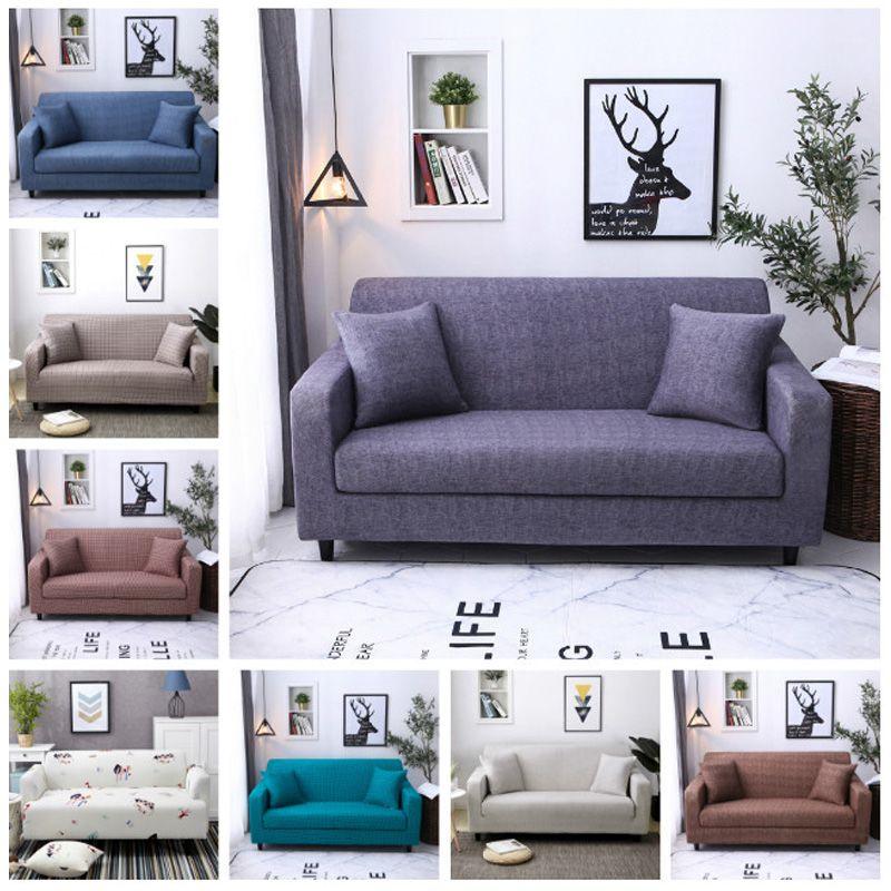 Wrinkle Resistant Solid Color Stretch Sofa Cover For Enhanced Living Room Style