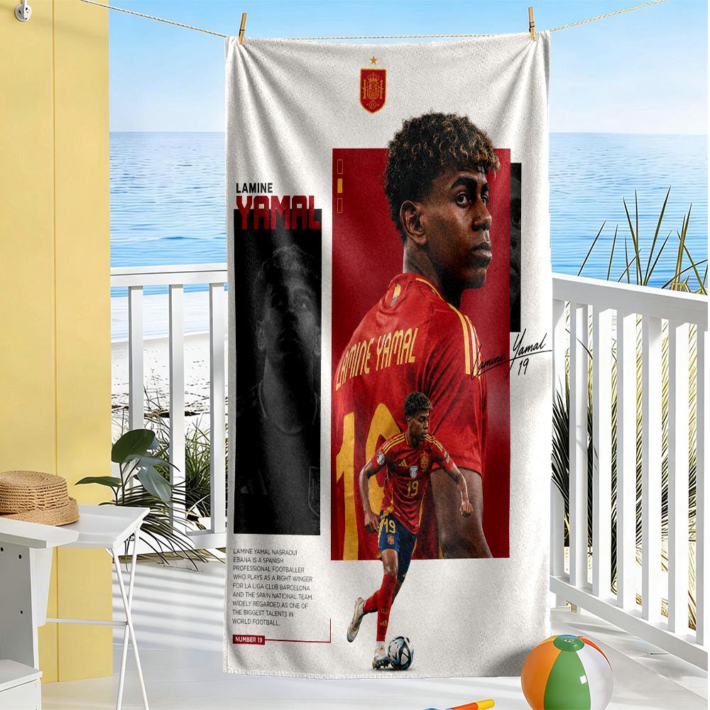 Lamine Yamal Football Poster Beach Towel Soft Durable Quick-Dry Comfortable Lightweight